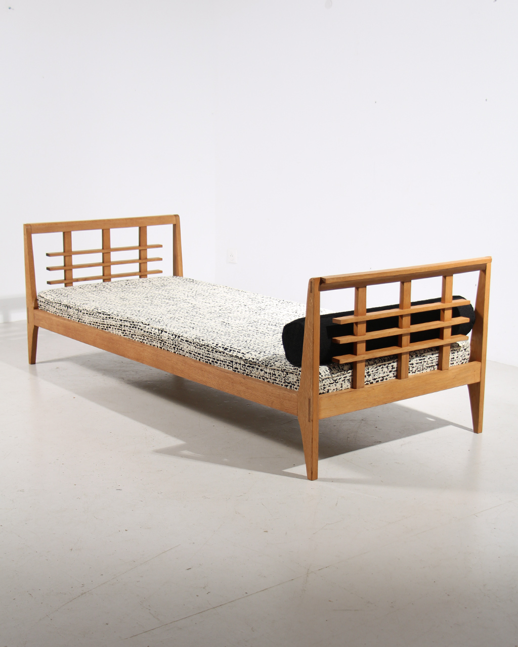 Lit 1 place daybed meridienne 1950 en chene